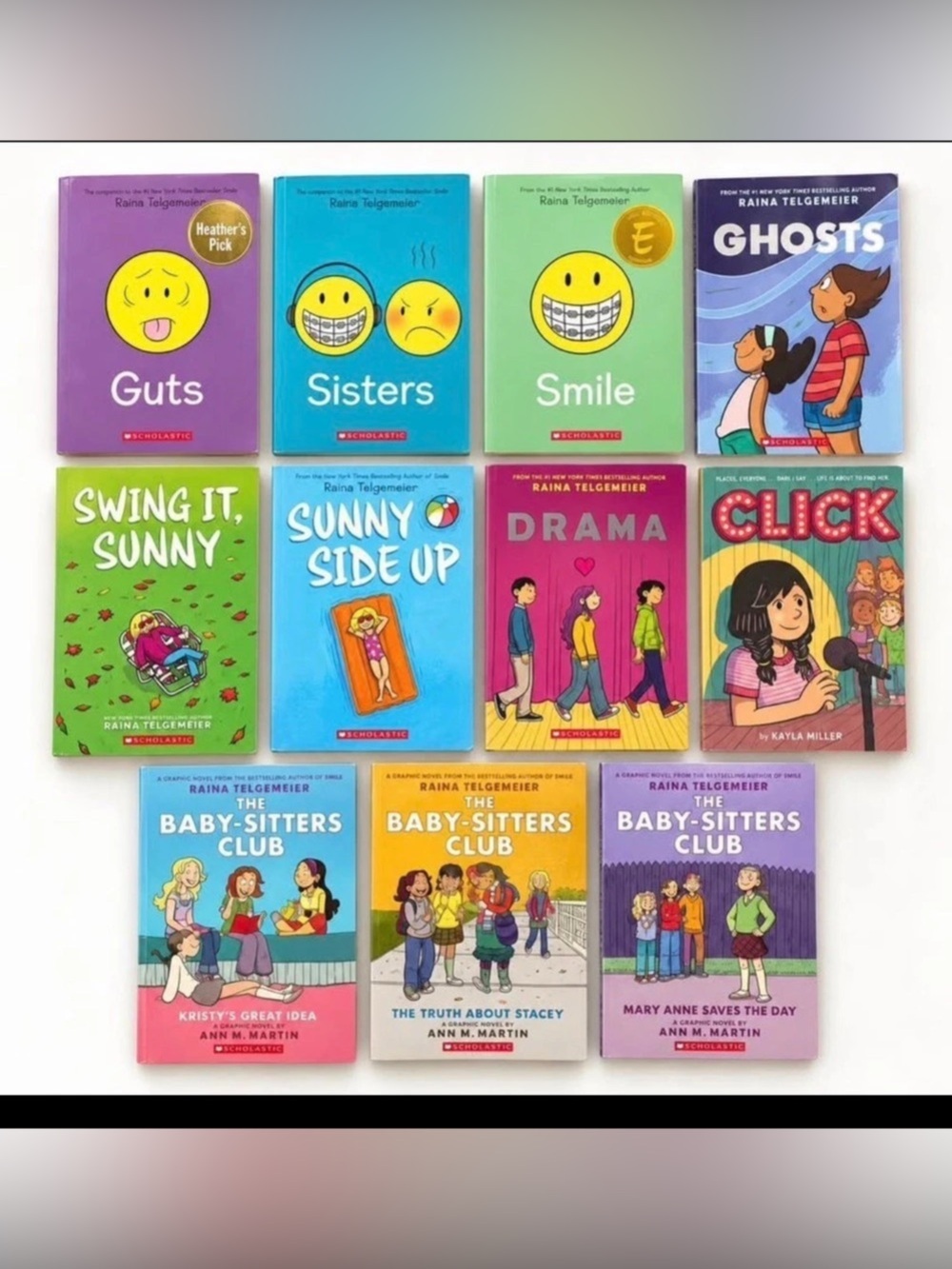 middle School babysitters club : Raina Telgemeier graphic novel book bundle